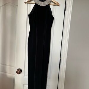 Elegant Black Halter Neck Dress